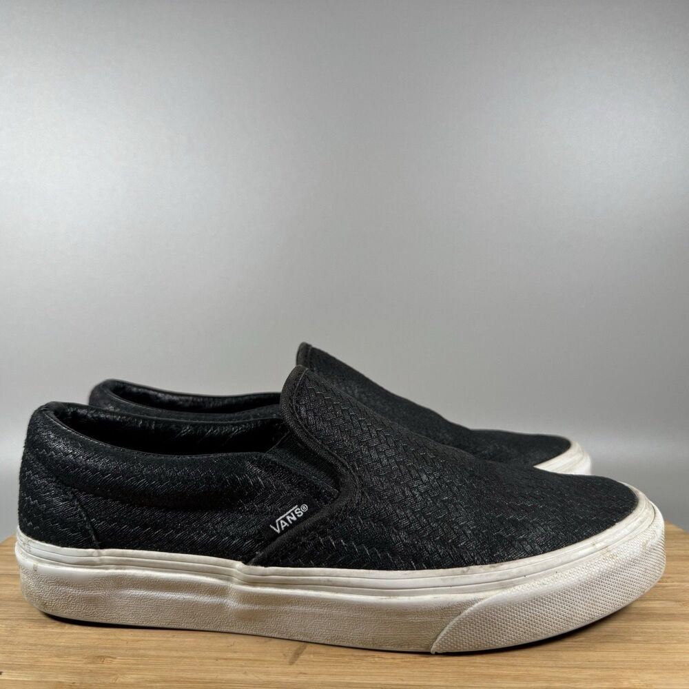 Vans Slip On Off The Wall Classic Casual Shoes Black Women's 8